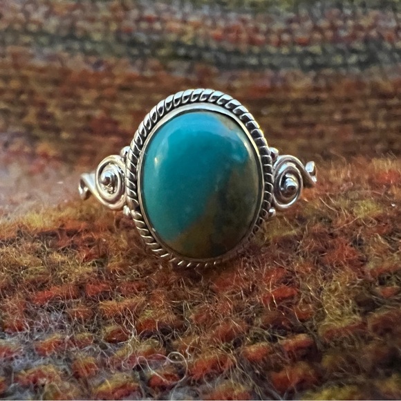 ❤️ Kingman Turquoise 925 Southwestern Size 9 Ring 2.4 Gm - Picture 1 of 12